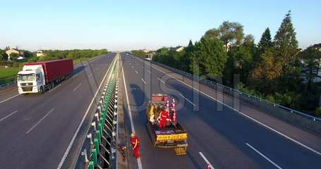 高速公路養護修路工程交工航拍_4096X2160_高清視頻素材下載(編號:2944360)_實拍視頻