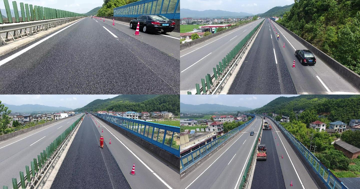 高速公路浙江養護修路航拍